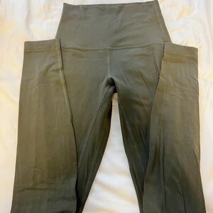 Olive Green High-Waisted Leggings